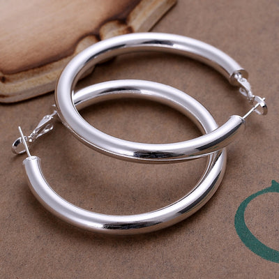 Empty Ear Rings Fashion Silver Jewelry Round