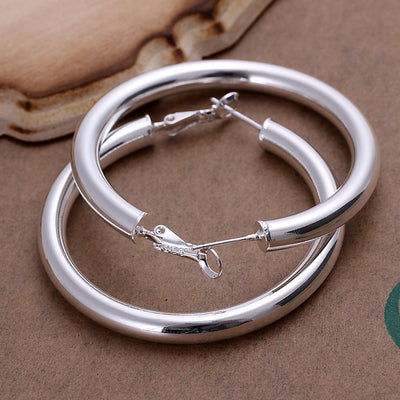 Empty Ear Rings Fashion Silver Jewelry Round