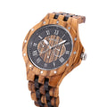Wooden Quartz Watch Date Day Display Roman