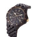 Wooden Quartz Watch Date Day Display Roman