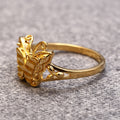 Electroplate Gold Color Butterfly Ring for Women