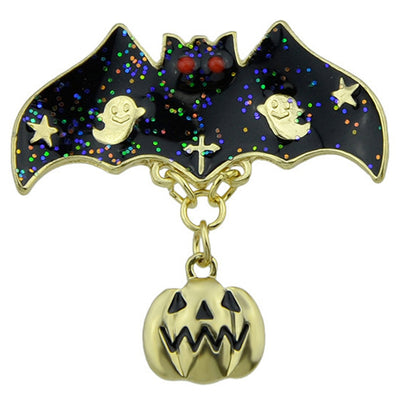 Halloween Pumpkin Ghost Bat Star Brooch