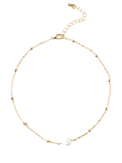 Faux Pearl Collarbone Necklace
