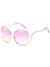 Half Frame Oversized Sunglasses with Curved