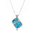 Charm Silver Cube Light Necklace Women Glowing