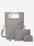 Simple Style Solid Leather Handbag Set