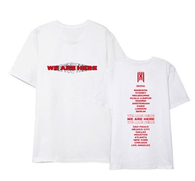 We are here world tour city names printing o neck t shirt