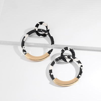 Leopard Print Acrylic Round Earrig Fashion Charm