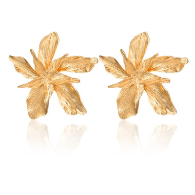 Elegance Silver Gold Big Flower Drop Dangle