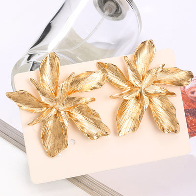 Elegance Silver Gold Big Flower Drop Dangle