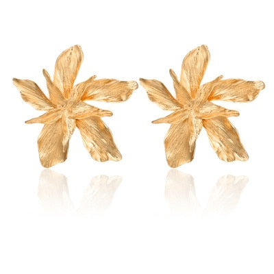 Elegance Silver Gold Big Flower Drop Dangle