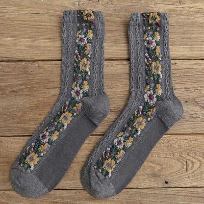 Floral Funny Socks Women Warm Cotton Cute