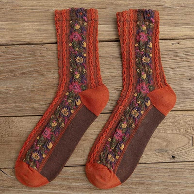 Floral Funny Socks Women Warm Cotton Cute