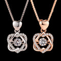 Fashion Double Heart Flower Pendant Necklace