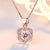 Fashion Double Heart Flower Pendant Necklace