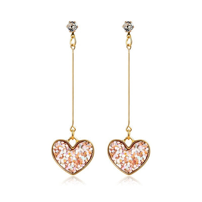 Korean Heart Statement Earrings for Women Fashion