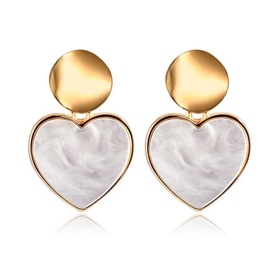 Korean Heart Statement Earrings for Women Fashion