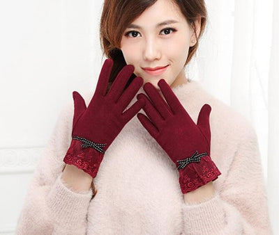 Warm Women Fashion Gloves Thick Touched