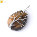 Necklace Pendant Wire Wrap Natural Stone Pink