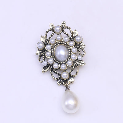 White Waterdrop Imitation Pearl Charming Brooch
