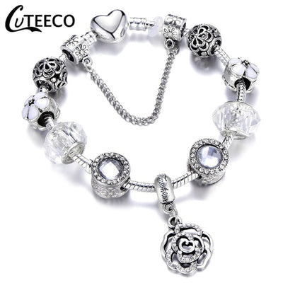 Fashion Silver Charms Bracelet Bangle For Women