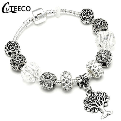 Fashion Silver Charms Bracelet Bangle For Women