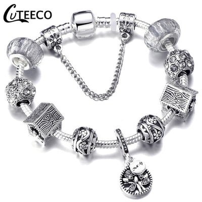 Fashion Silver Charms Bracelet Bangle For Women