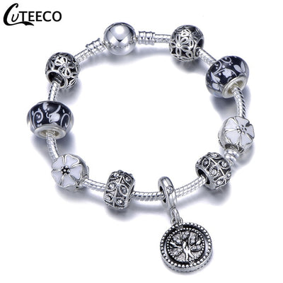 Fashion Silver Charms Bracelet Bangle For Women