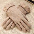 Knitted Wool Gloves Touch Screen Leopard Solid