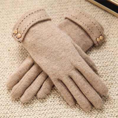 Knitted Wool Gloves Touch Screen Leopard Solid