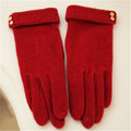 Knitted Wool Gloves Touch Screen Leopard Solid