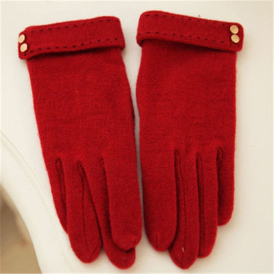 Knitted Wool Gloves Touch Screen Leopard Solid