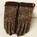 Knitted Wool Gloves Touch Screen Leopard Solid