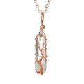 Ainbow Natural Stone Copper Wire Pendant Necklace