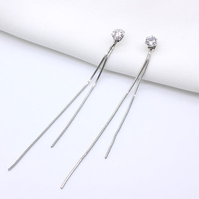 Dangle Hanging Rhinestone Long Drop Earrings