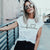 Printed Summer Black Round neck Casual Heartbeat