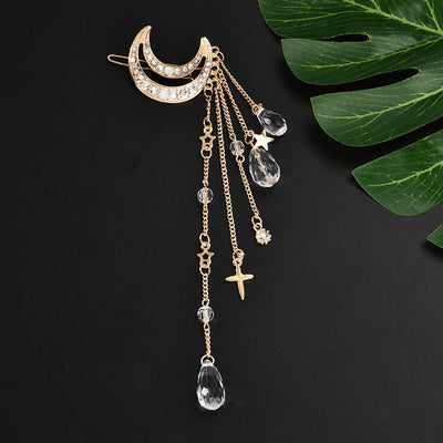 Fashion Elegant Women Lady Moon Rhinestone