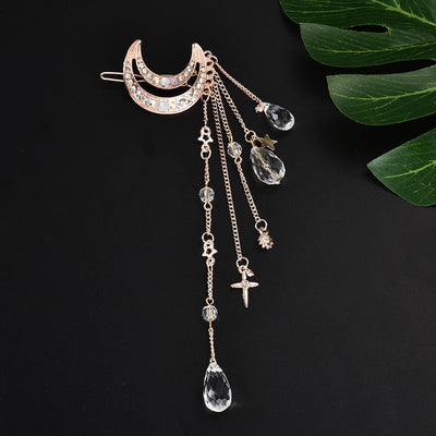 Fashion Elegant Women Lady Moon Rhinestone