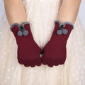 Women Fluffy Winter Warm Full Finger Hand Gloves