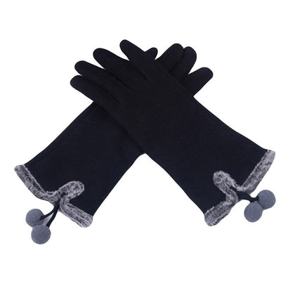 Women Fluffy Winter Warm Full Finger Hand Gloves