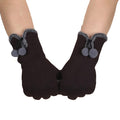 Women Fluffy Winter Warm Full Finger Hand Gloves