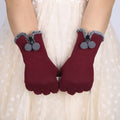 Women Fluffy Winter Warm Full Finger Hand Gloves