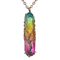 Ainbow Natural Stone Copper Wire Pendant Necklace