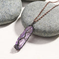 Ainbow Natural Stone Copper Wire Pendant Necklace