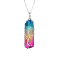 Ainbow Natural Stone Copper Wire Pendant Necklace