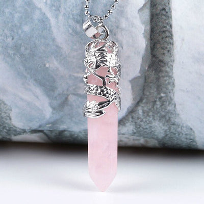 Ainbow Natural Stone Copper Wire Pendant Necklace