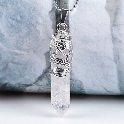 Ainbow Natural Stone Copper Wire Pendant Necklace