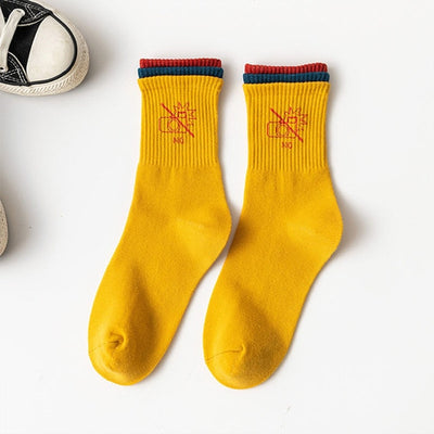 Fashion Happy Socks Women milk Food painting