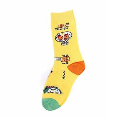 Fashion Happy Socks Women milk Food painting