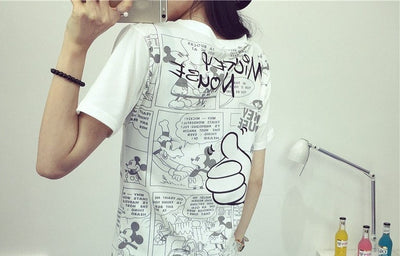 Cute Cartoon Mouse T Shirts For Women Elegant